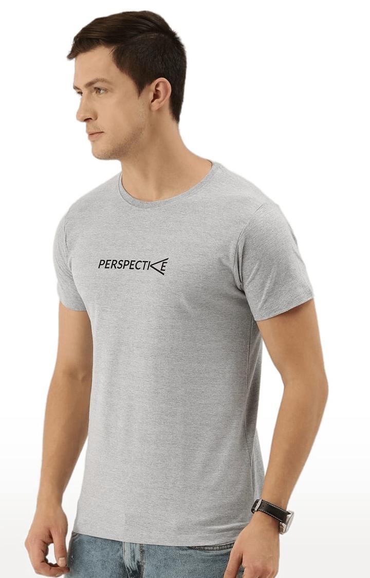 Dillinger | Men's Grey Cotton Melange Textured Regular T-Shirt 2