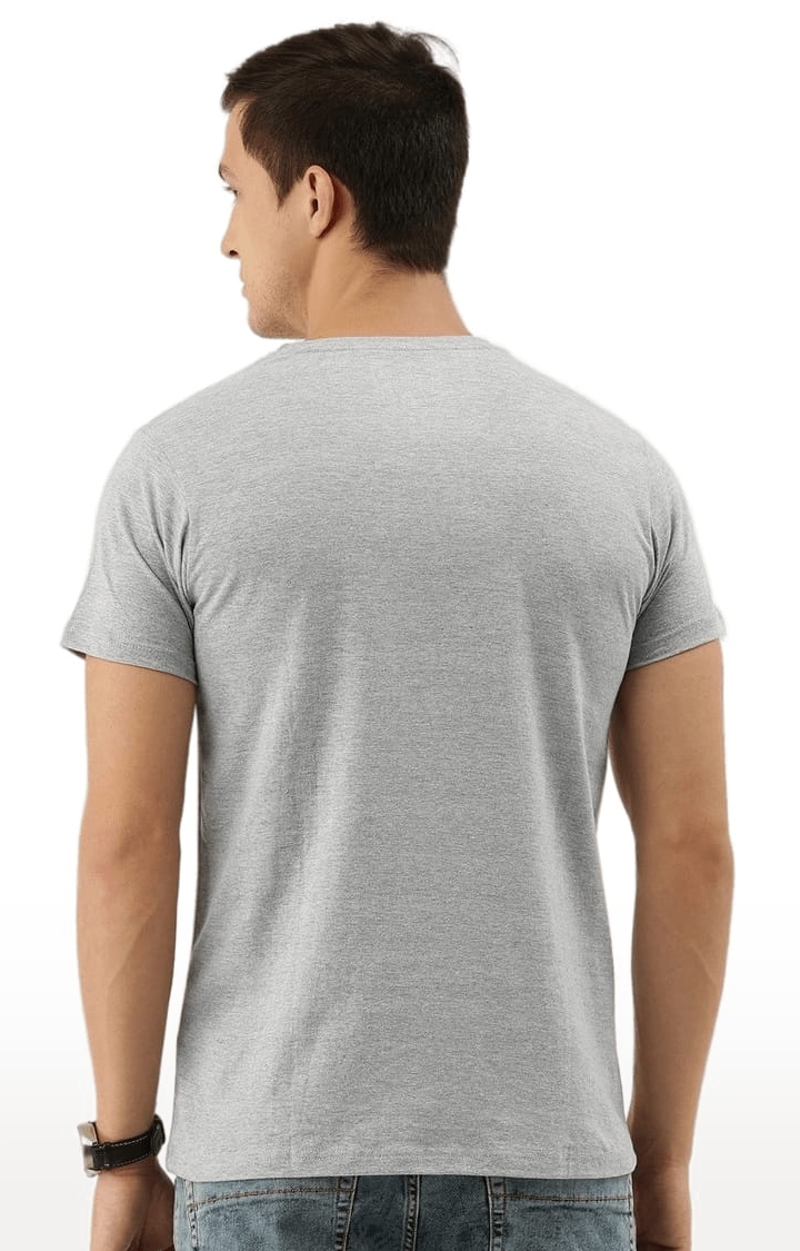 Dillinger | Men's Grey Cotton Melange Textured Regular T-Shirt 3