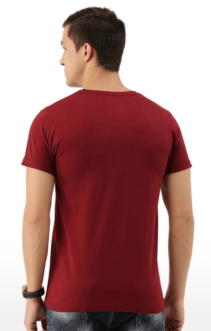 Men's Red Typographic Regular T-Shirts