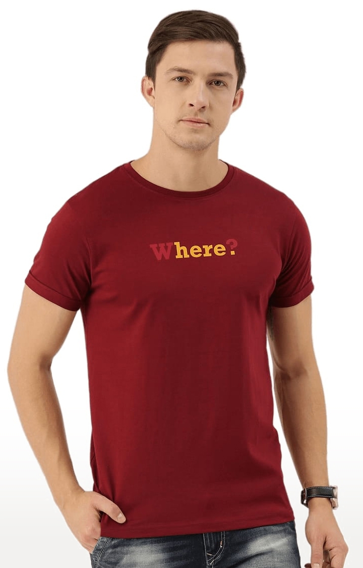 Dillinger | Men's Red Typographic Regular T-Shirts