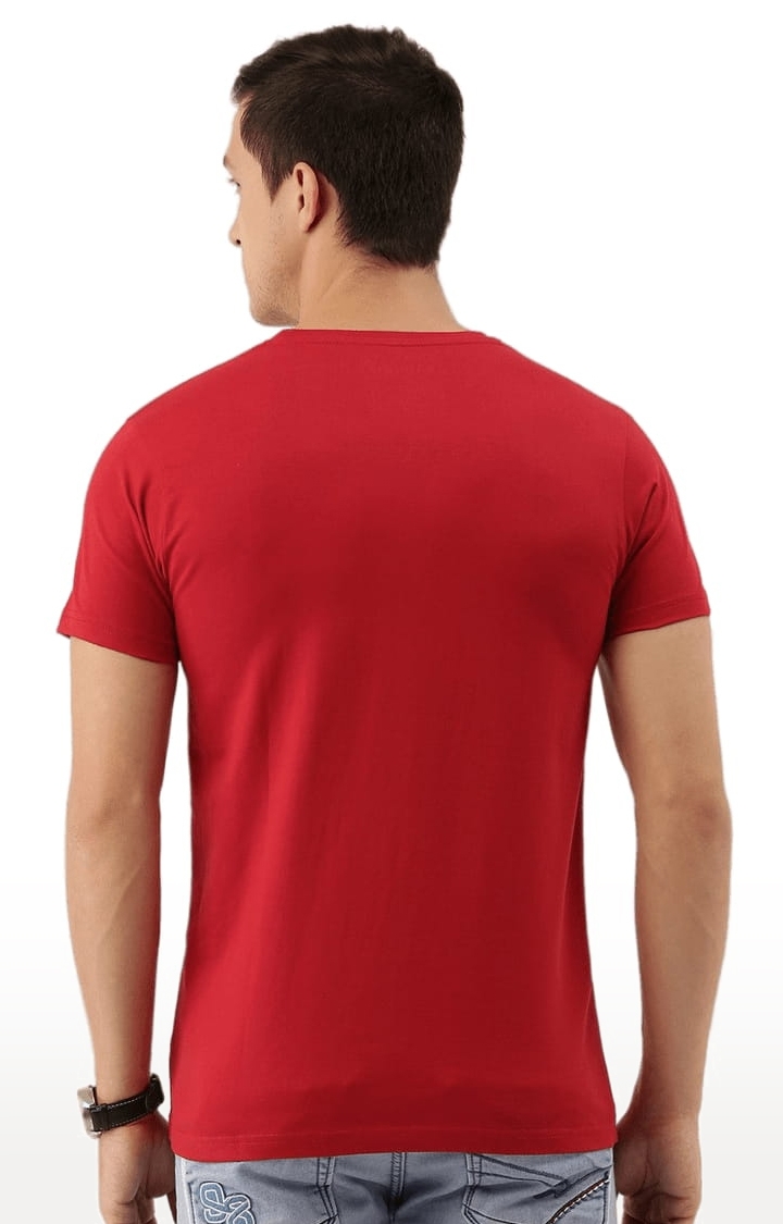 Dillinger | Men's Red Typographic Regular T-Shirts 3