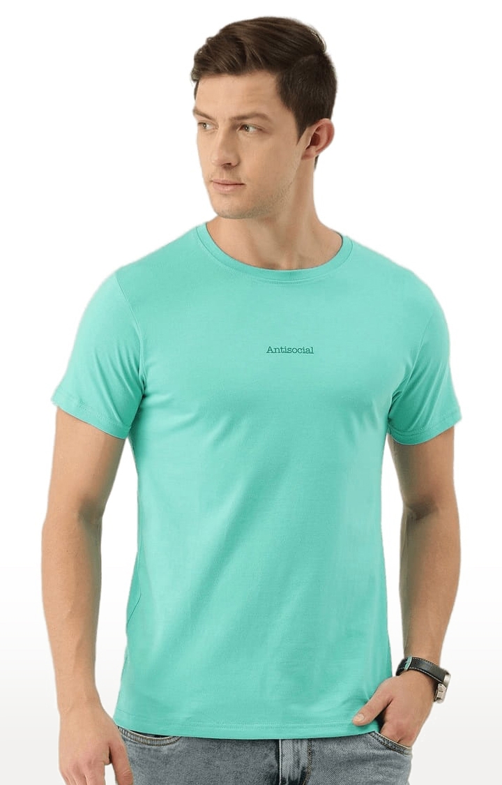 Dillinger | Men's Green Cotton Solid Regular T-Shirt