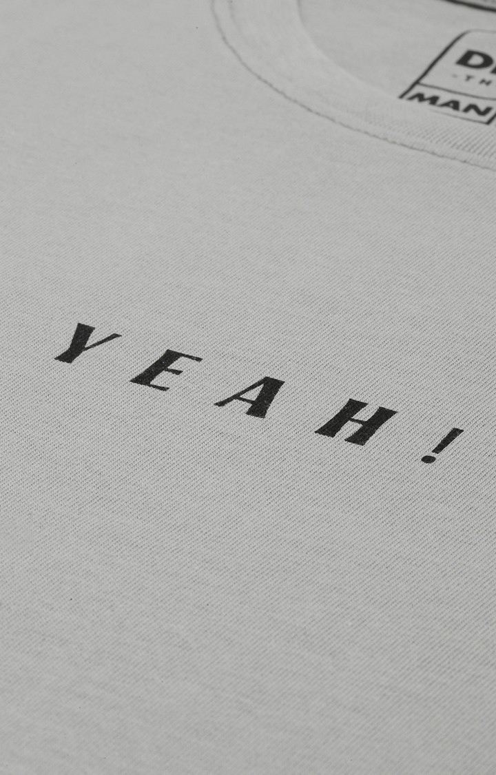 Men's Grey Cotton Solid Regular T-Shirt