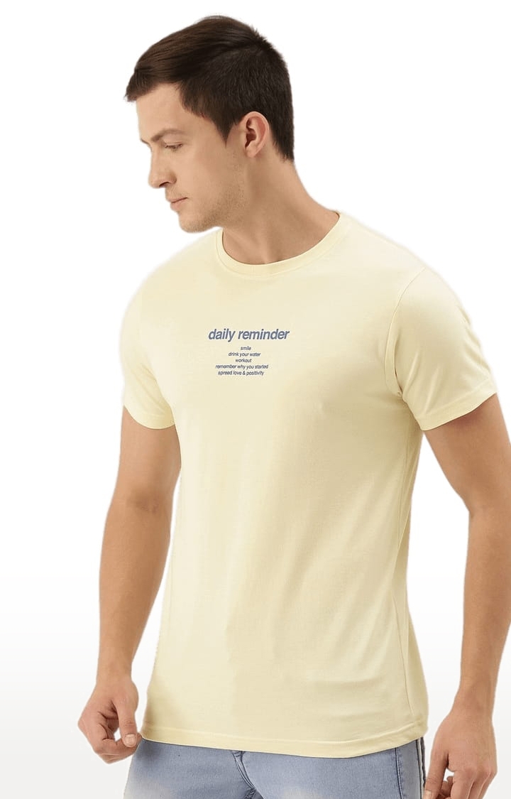 Dillinger | Men's Yellow Typographic Regular T-Shirts 2