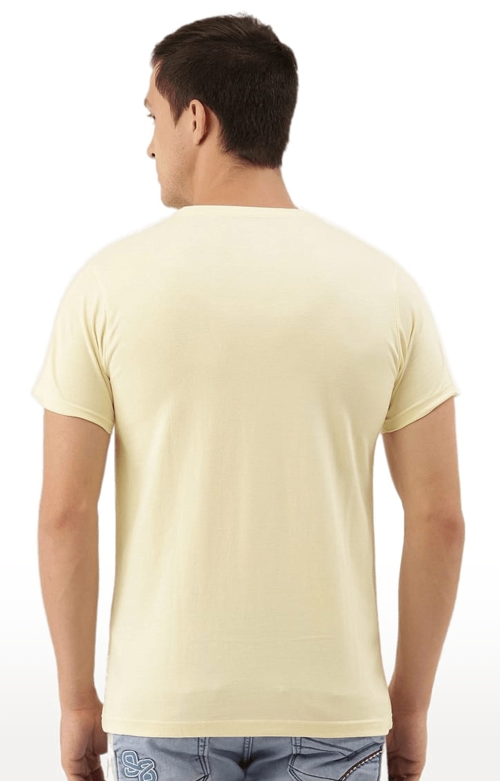 Dillinger | Men's Yellow Typographic Regular T-Shirts 3