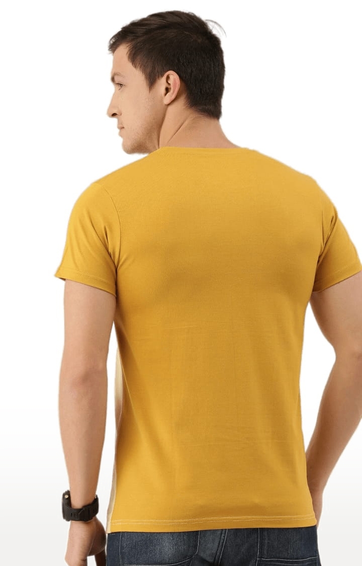 Dillinger | Men's Yellow Colourblock Regular T-Shirts 3