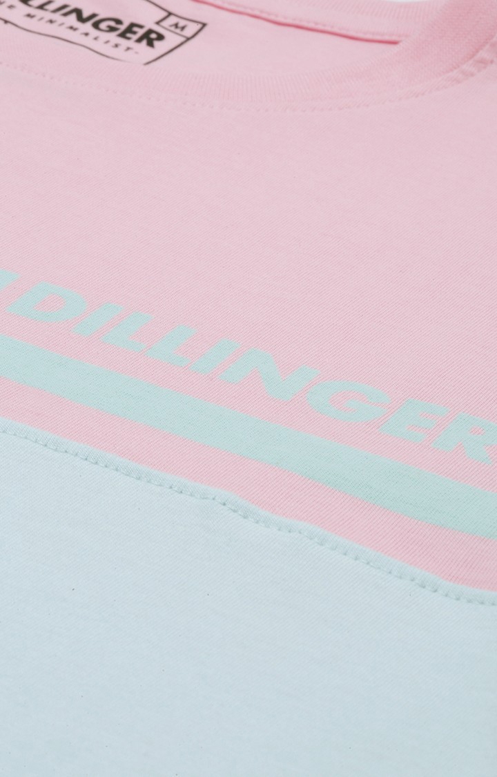 Dillinger | Men's Pink Colourblock Regular T-Shirts 4