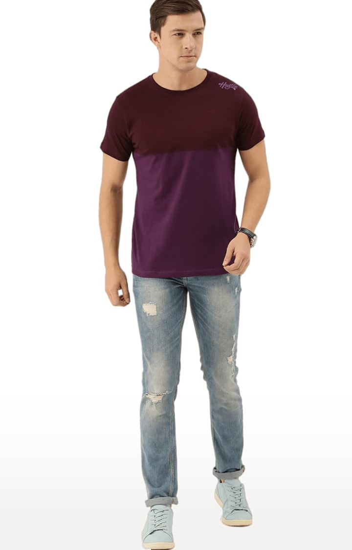 Dillinger | Men's Red Colourblock Regular T-Shirts 1