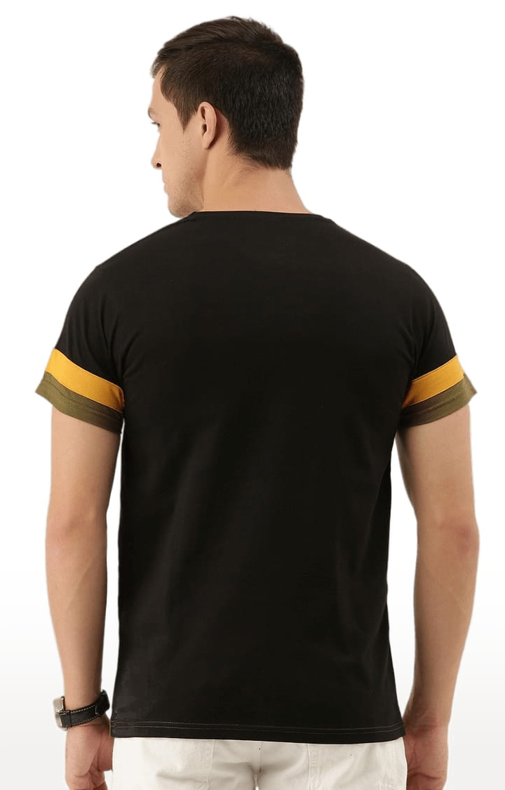 Dillinger | Men's Green and Black Cotton Colourblock Regular T-Shirt 3