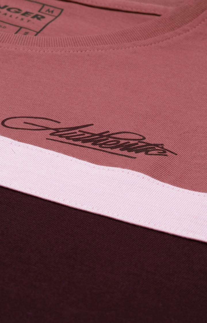 Dillinger | Men's Pink Colourblock Regular T-Shirts 4