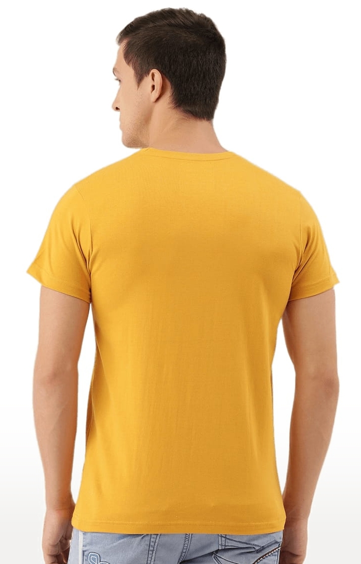 Men's Yellow Colourblock Regular T-Shirts