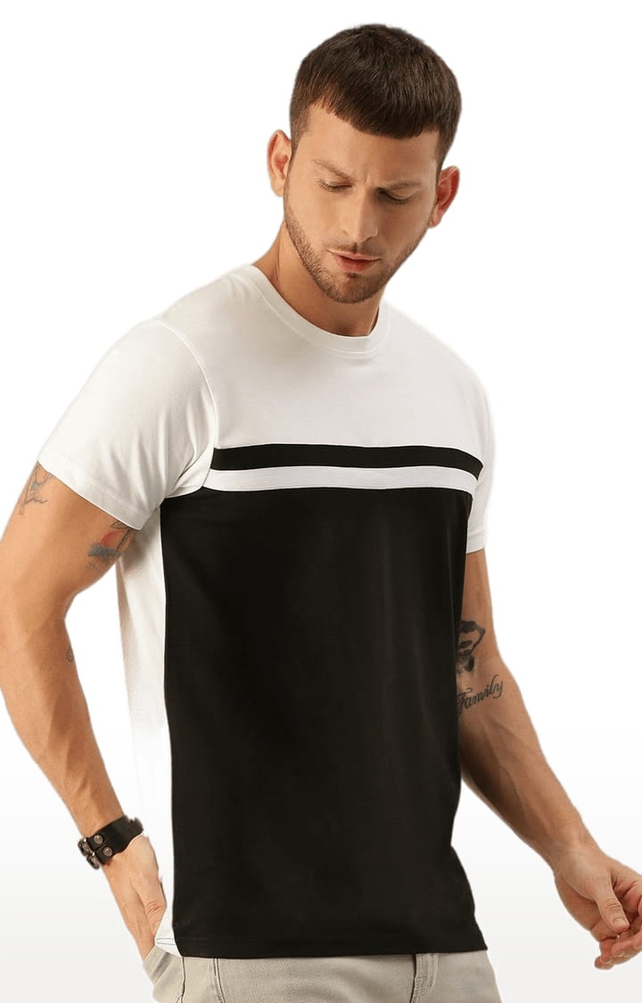 Dillinger | Men's White Colourblock Regular T-Shirts