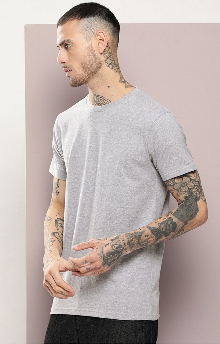 Dillinger | Men's  Grey Plain T-Shirt