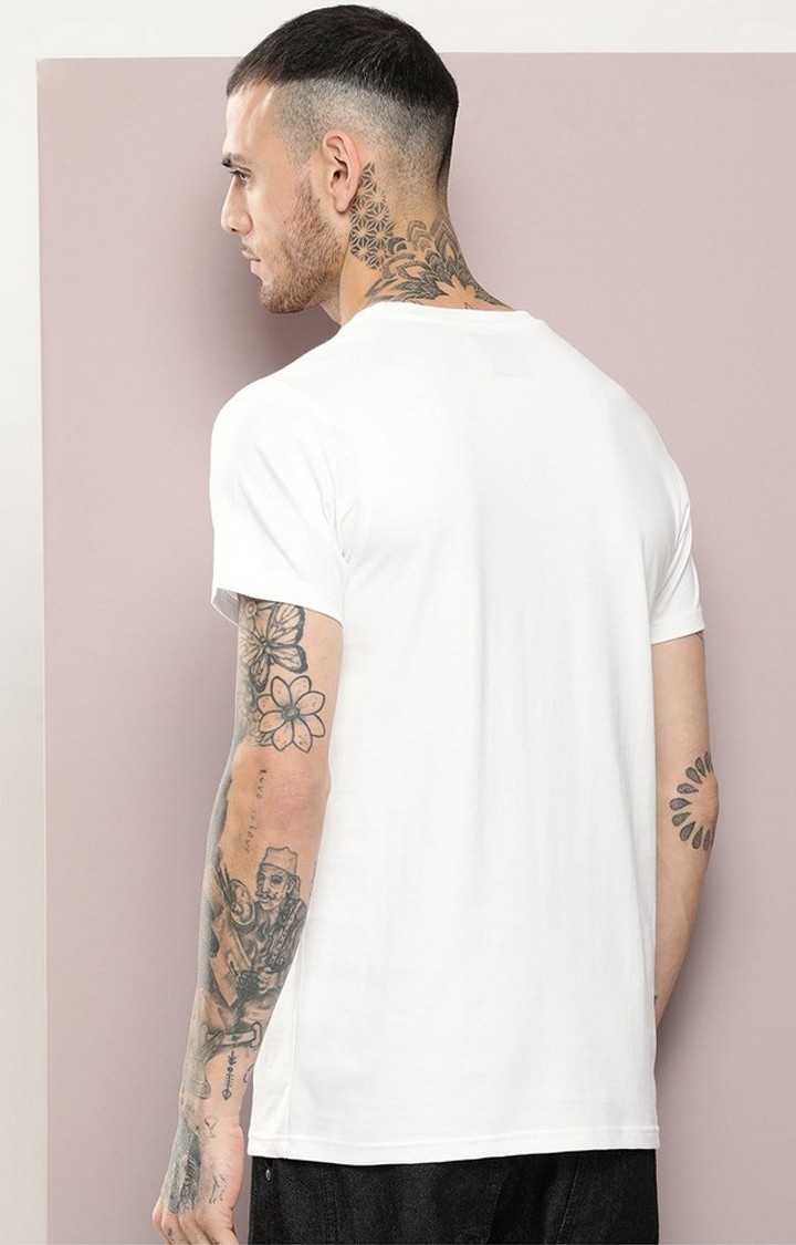 Men's  White Plain T-Shirt