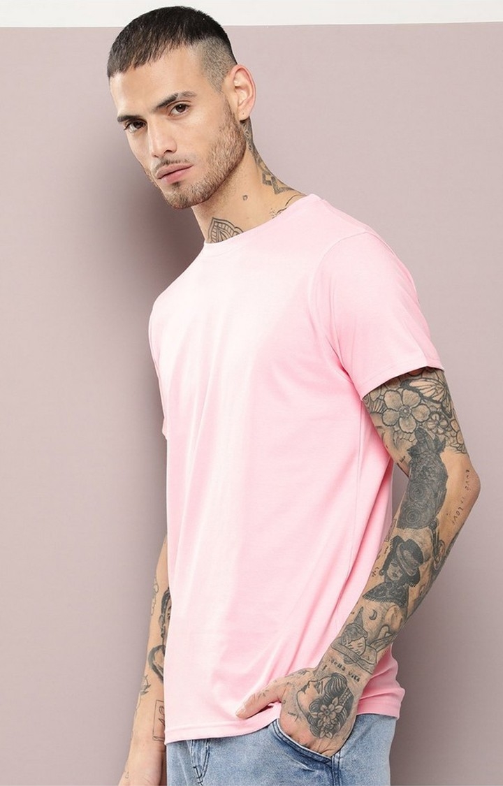 Dillinger | Dillinger Men's Pink Plain T-Shirt
