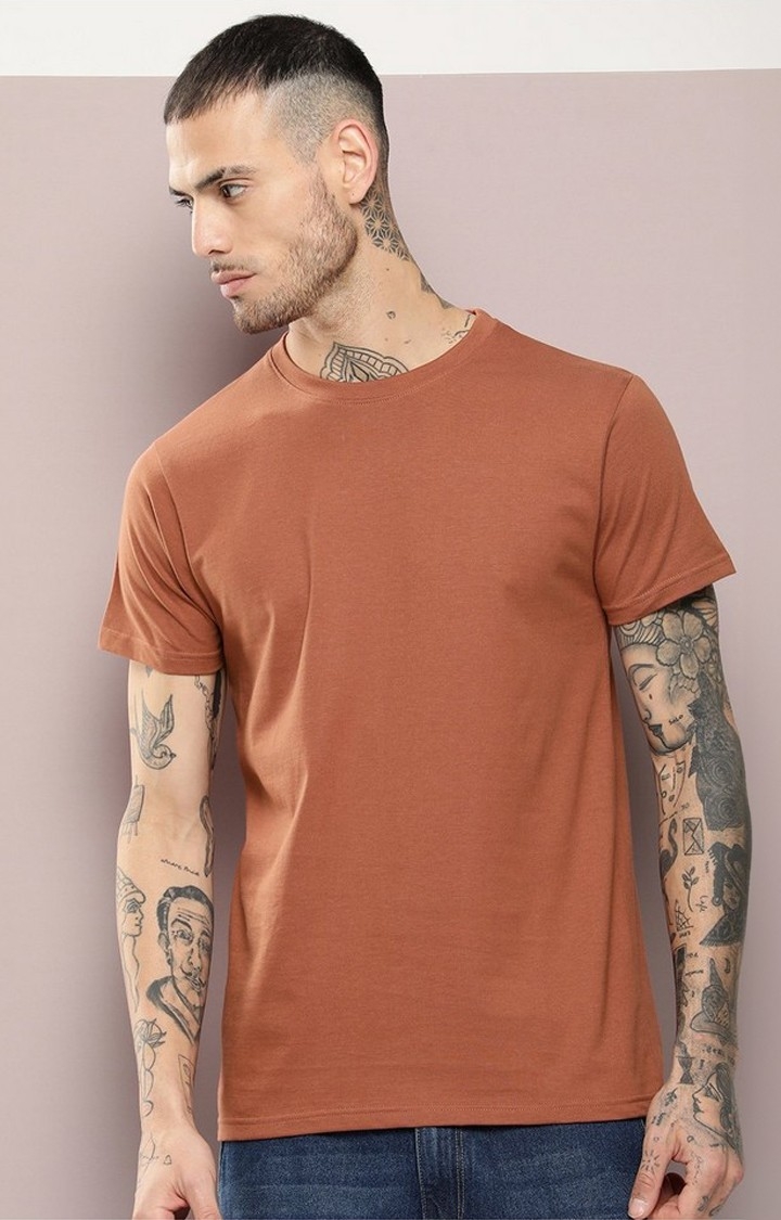 Dillinger | Men's  Brown Plain T-Shirt