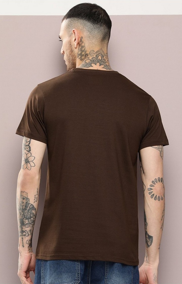 Men's  Brown Plain T-Shirt