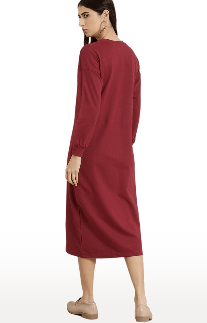 Dillinger | Women's Red Solid Sheath Dress 3