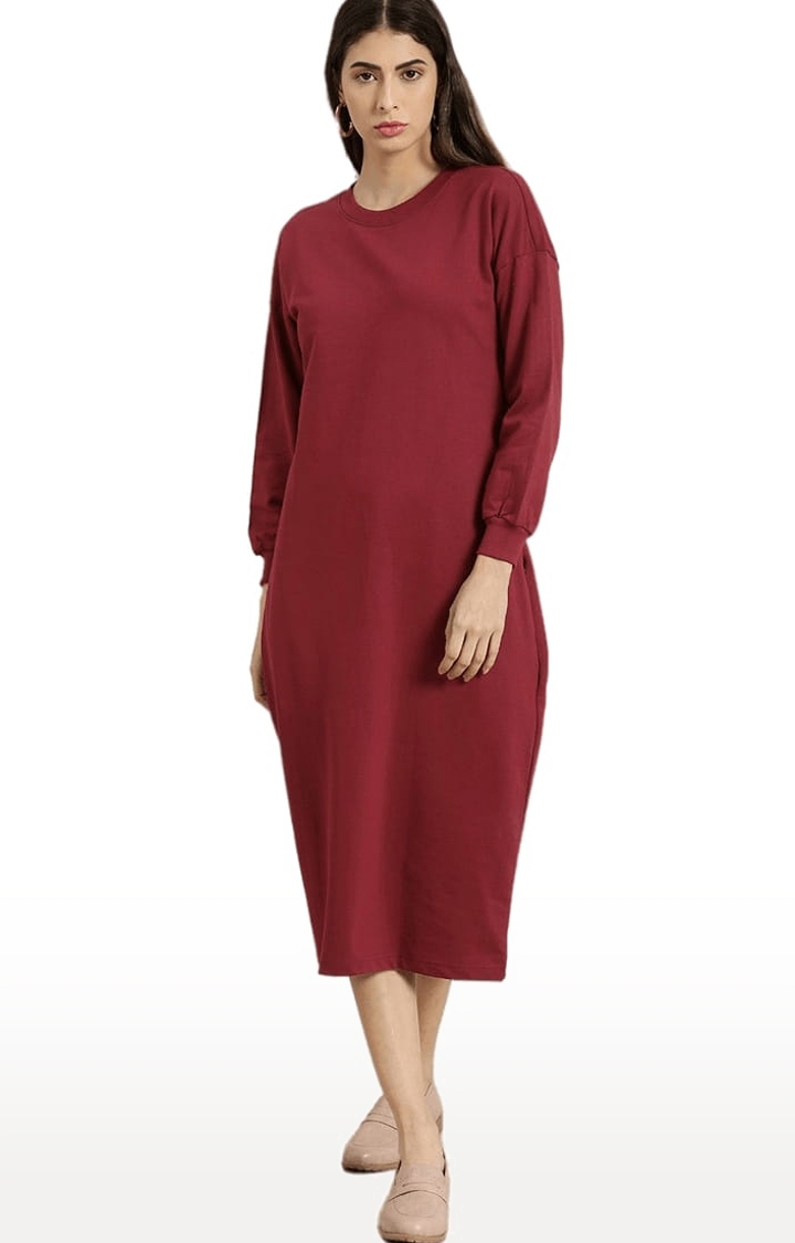 Dillinger | Women's Red Solid Sheath Dress 0