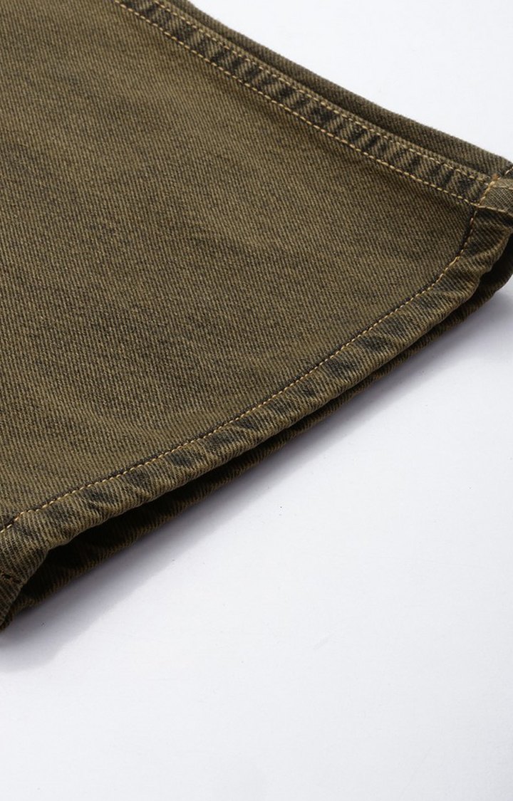 Men's Mustard Denim Baggy Fit Jeans