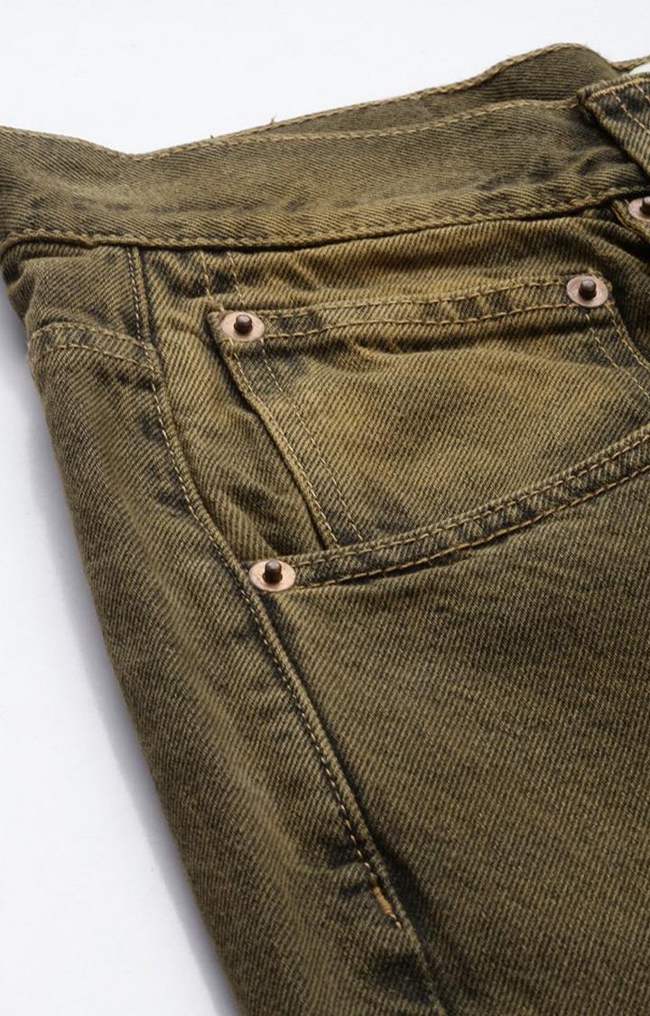Men's Mustard Denim Baggy Fit Jeans