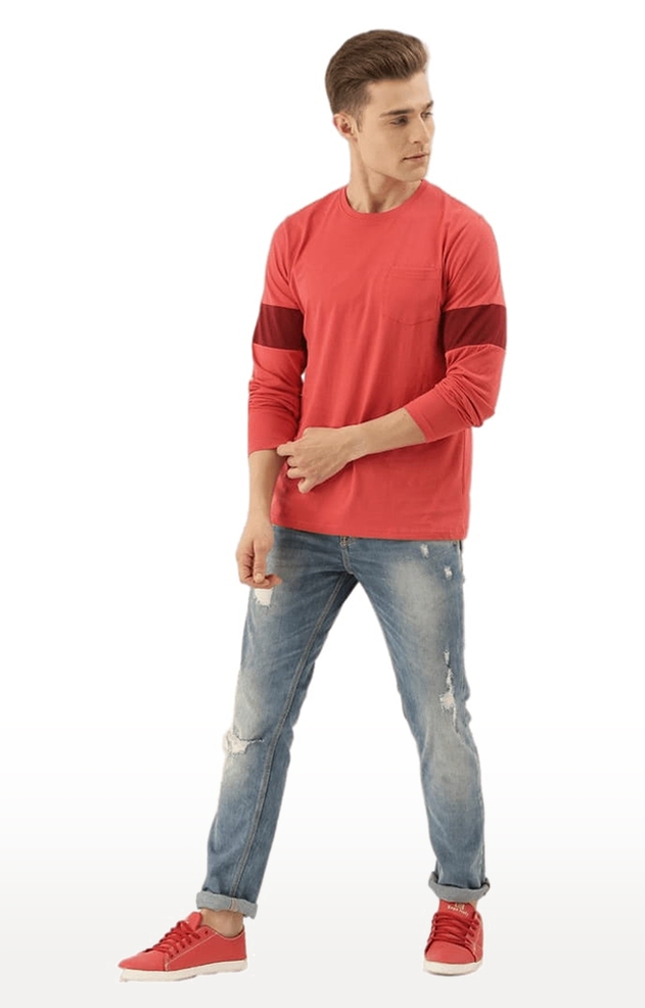 Dillinger | Men's Red Solid Regular T-Shirts 1