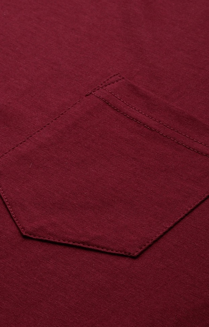 Dillinger | Men's Red Solid Regular T-Shirts 4