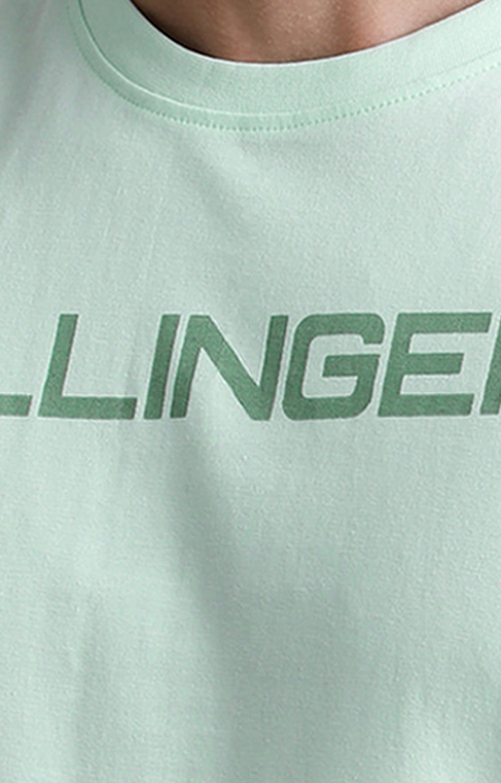 Dillinger | Men's Green Cotton Typographic Printed Regular T-Shirt 4