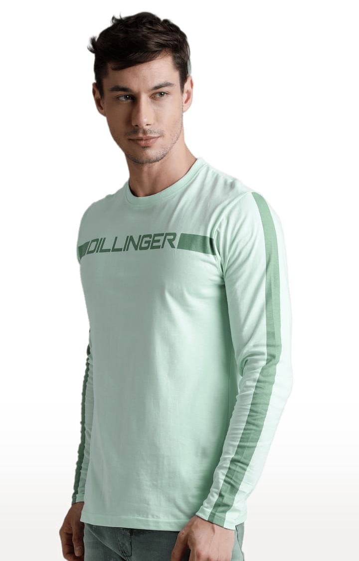 Dillinger | Men's Green Cotton Typographic Printed Regular T-Shirt 2