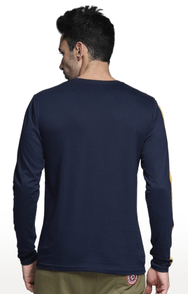 Dillinger | Men's Navy Blue Cotton Typographic Printed Regular T-Shirt 3