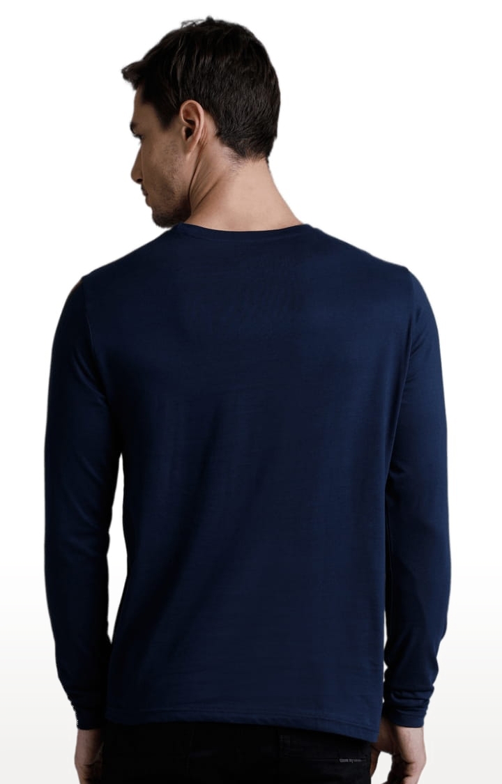 Dillinger | Men's Navy Blue Cotton Typographic Printed Regular T-Shirt 3