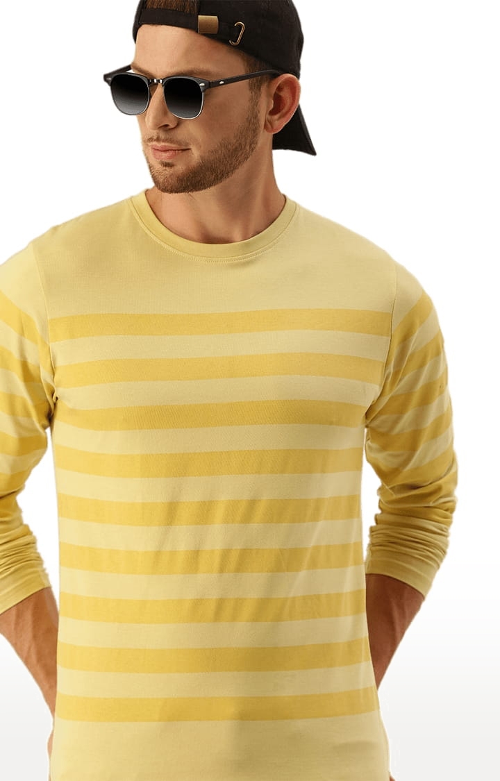Dillinger | Men's Yellow Striped Regular T-Shirts 3