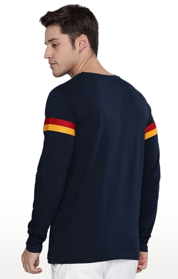 Dillinger | Men's Blue Cotton Striped Regular T-Shirt 3