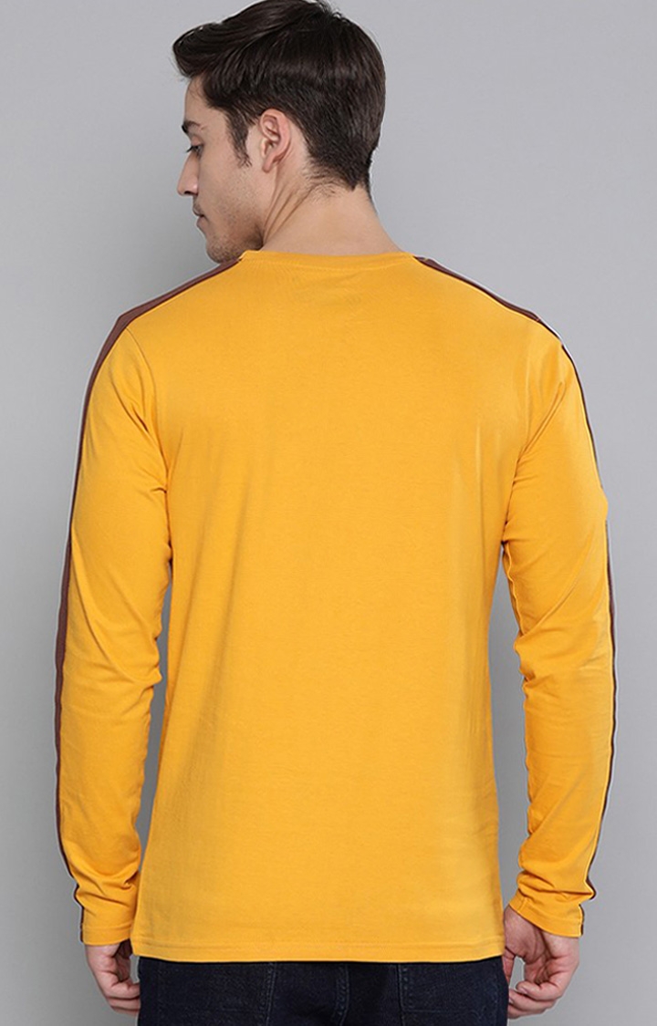 Dillinger | Men's Yellow Solid Regular T-Shirts 3