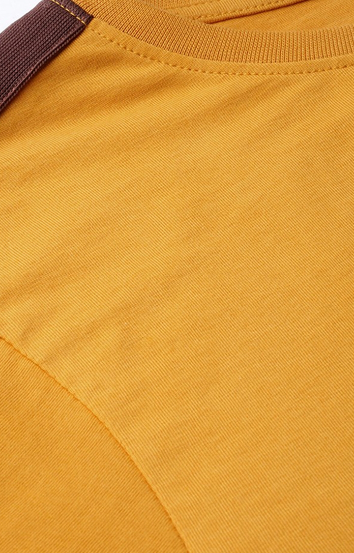 Dillinger | Men's Yellow Solid Regular T-Shirts 4