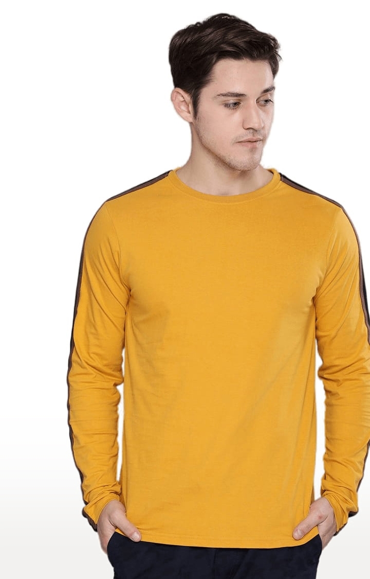 Dillinger | Men's Yellow Solid Regular T-Shirts 0