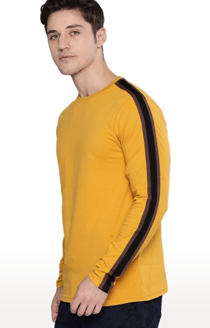 Dillinger | Men's Yellow Solid Regular T-Shirts 3