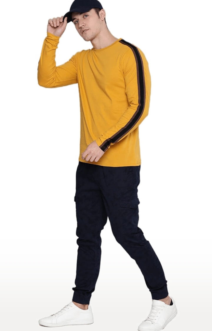 Dillinger | Men's Yellow Solid Regular T-Shirts 1