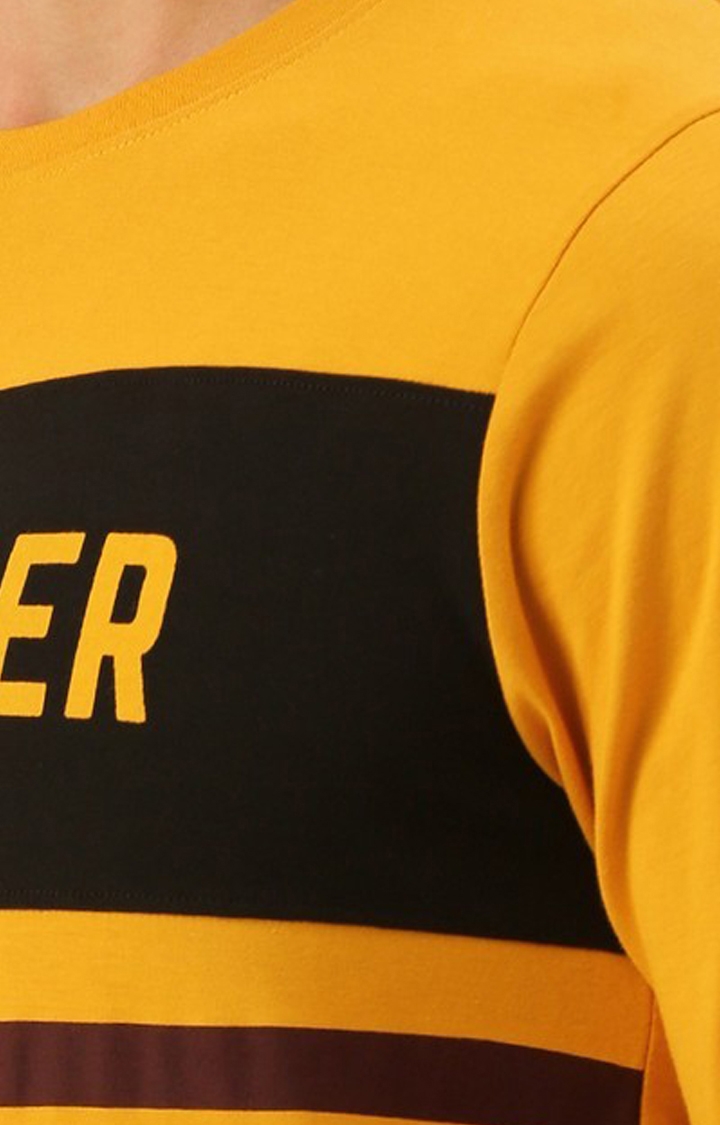 Dillinger | Men's Yellow Striped Regular T-Shirts 4