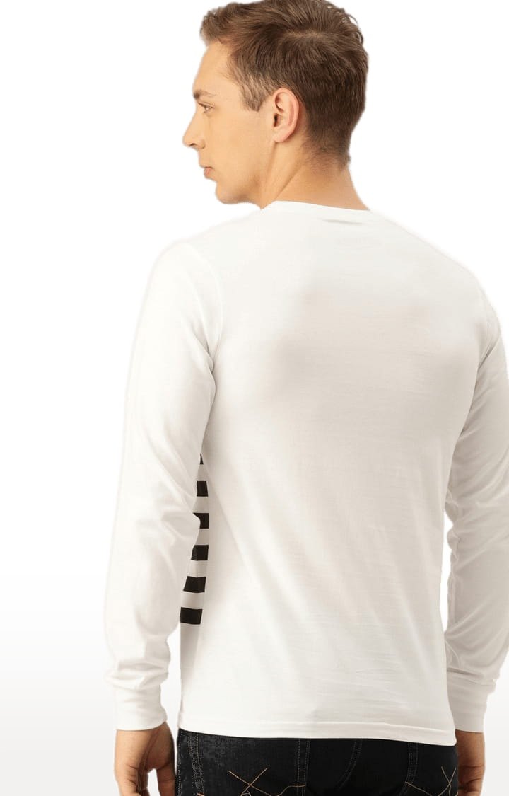 Men's White Striped Regular T-Shirts