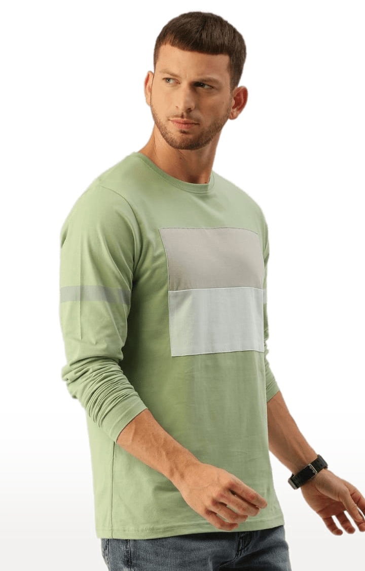 Dillinger | Men's Green Cotton Colourblock Regular T-Shirt 0