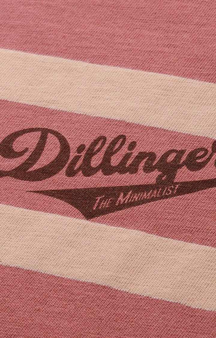 Men's Pink Striped Regular T-Shirts