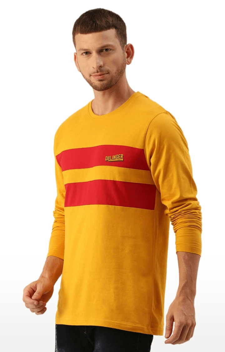 Dillinger | Men's Yellow Colourblock Regular T-Shirts