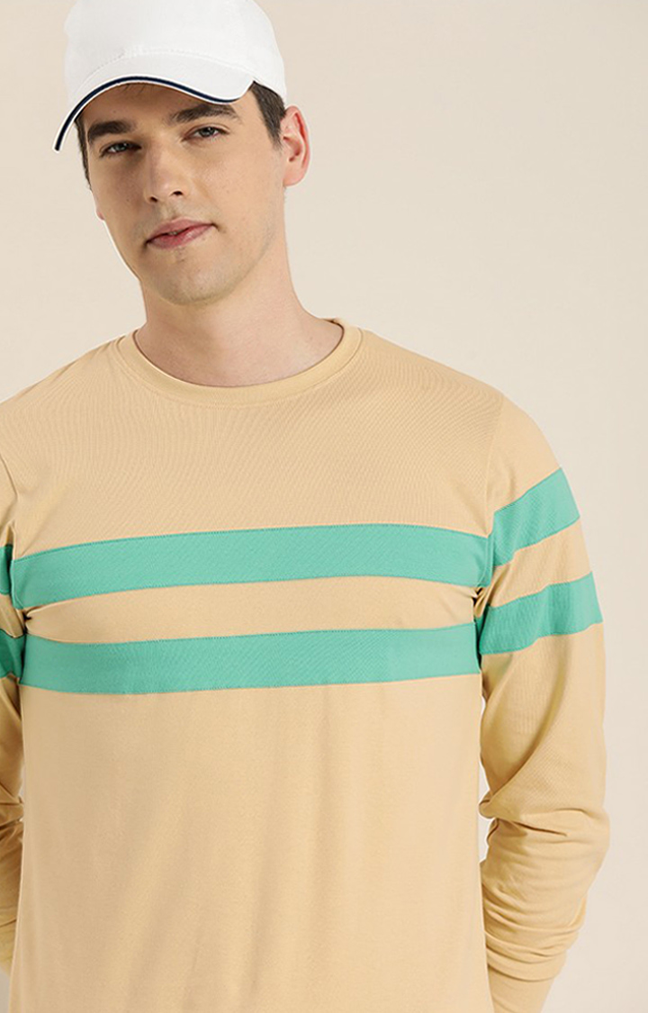 Dillinger | Men's Beige Cotton Striped Sweatshirt 3