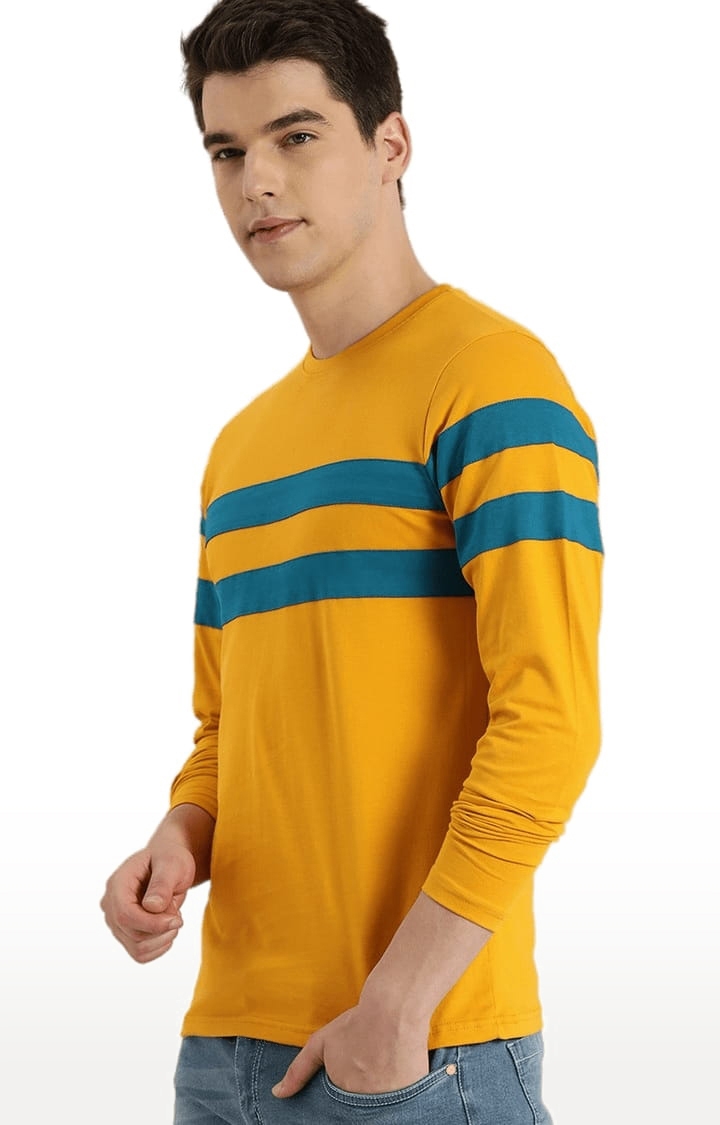 Dillinger | Men's Yellow Colourblock Regular T-Shirts