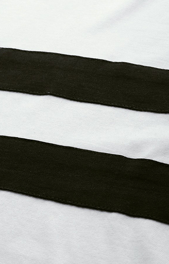 Men's White Striped Regular T-Shirts