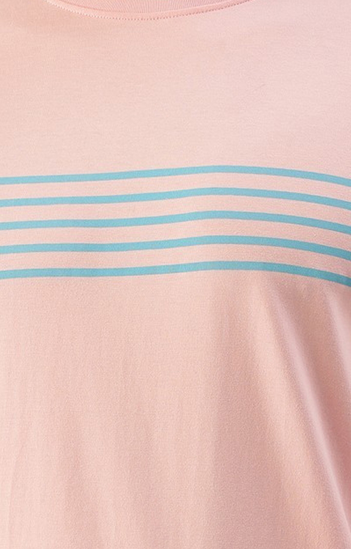 Dillinger | Men's Pink Striped Regular T-Shirts 4
