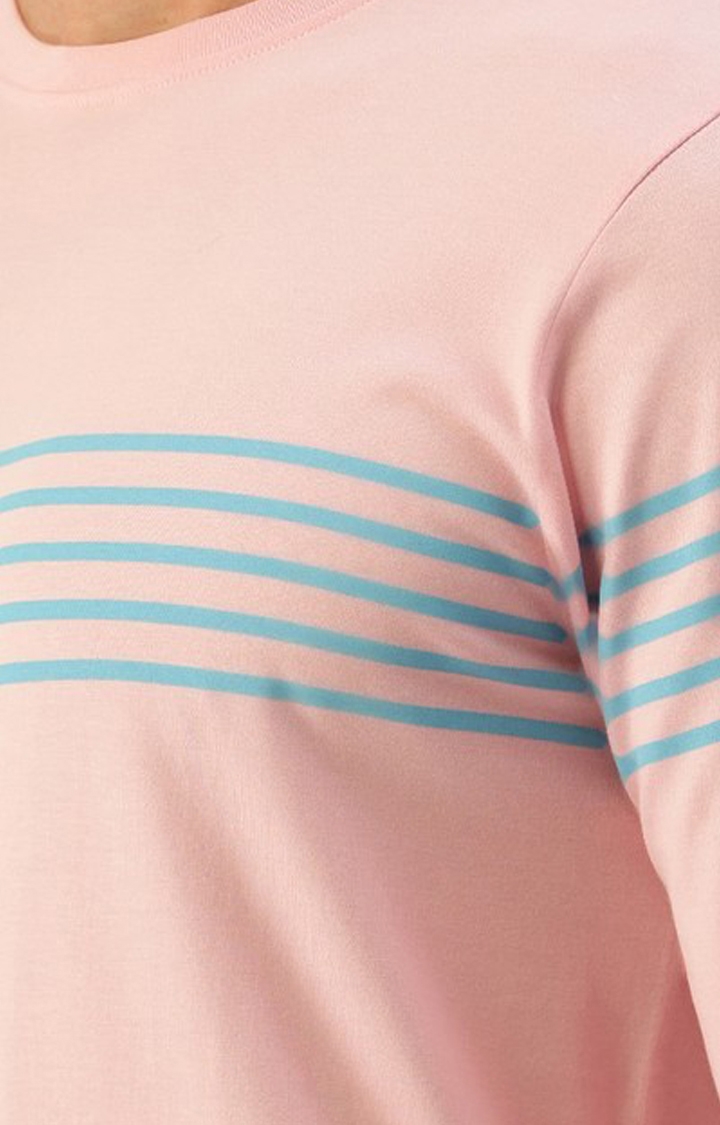 Dillinger | Men's Pink Striped Regular T-Shirts 5
