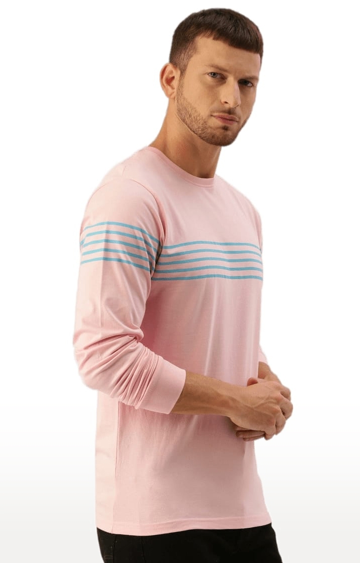 Dillinger | Men's Pink Striped Regular T-Shirts 2