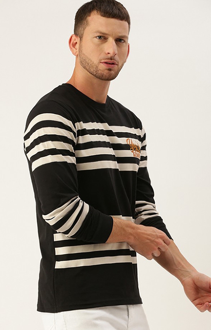 Dillinger | Men's Black Cotton Striped Sweatshirt 0